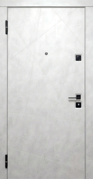 Входная дверь для квартиры с белыми панелями MDF Входная дверь для квартиры с белыми панелями MDF